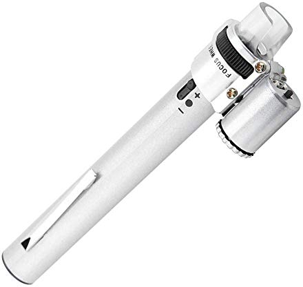 Mini Mikroskop,100 x Mini Handheld Pocket Pen Mikroskop Pocket Microscope Magnifier Built-in LED Light Fokus verstellbar tragbar Diamond Jewelry
