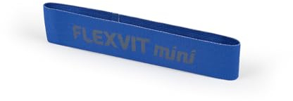 FLEXVIT Mini träningsband Power (blå) – träningsband för allmänna stabiliseringsövningar, stretch, aktivering och mobilisering, 6 styrkor, för nybörjare och proffs, tvättbara