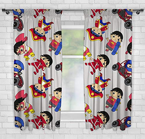 Ryans World Gang Readymade Curtains | 66 Wide x 72 Drop Official Curtains | Featuring Red Titan, Combo Panda & Gus