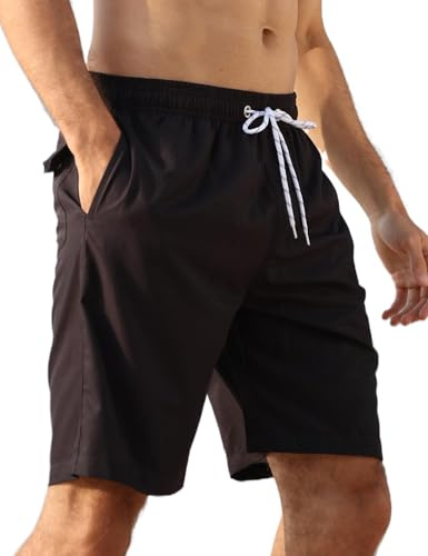 APTRO Badbyxor för män fritid kort snabbtorkande badshorts med innerbyxor