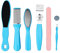SONGQEE Foot File Pedicure Set，8 in 1 Foot File Hard Skin Remover Foot Care Kit Foot Files Pedicure Tools Foot Care for Dead Skin for Men Women at Home Spa (Blue)