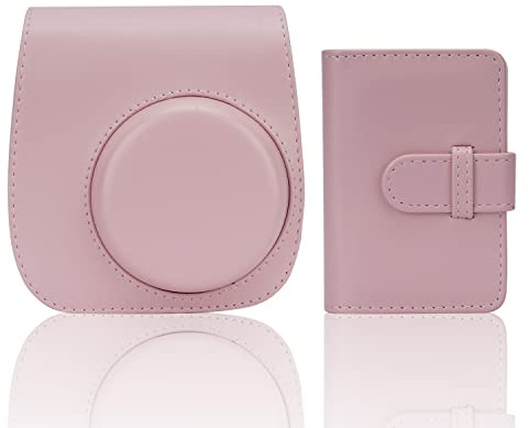 Frankmate Étui pour Appareil Photo instantané Compatible avec Fujifilm Instax Mini 11/9/8/8+ Sac en Cuir PU avec Poche et bandoulière réglable Mini Album Photo