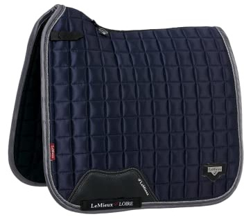 LeMieux Dressage Loire Classic Square Saddle Pad - Saddle Pads for Horses - Equestrian Riding Equipment and Accessories (Twilight Navy - Small/Medium)