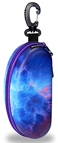 molshine Übergroßes Sonnenbrillenetui,Schwimmbrillenbox,Reißverschluss-Tauchbrillentasche mit Haken für Damen Herren Reisen Outdoor Sport-(Violett)
