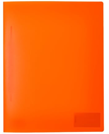 HERMA 19637 Schnellhefter A4 Transluzent Neon Orange, 3 Stück, Sichthefter aus Kunststoff mit Beschriftungsetikett, Einstecktasche & Metallheftzunge, Plastik Schnellhefter Set für Schule & Büro