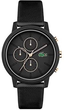 Lacoste Reloj Cronógrafo de Cuarzo para Hombre Colección LACOSTE.12.12 Chrono con Correa de Silicona Negra - 2011247