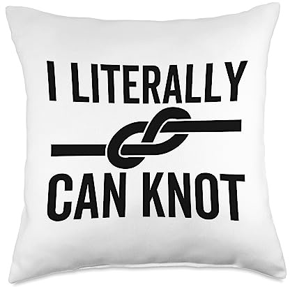 I Literally Can Knot Funny Knotting Scout Badge Throw Pillow