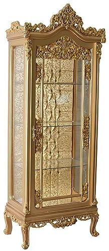 Skåp barock monter antikt vitrinskåp guld stående vitrinskåp 206 x 74 x 42 cm bar091 Palazzo exklusiv