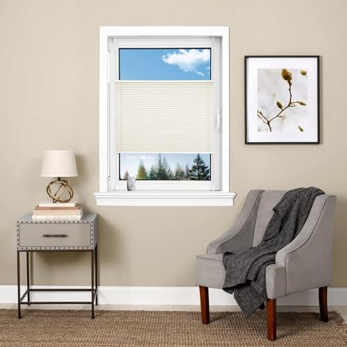 Faltrollo Klemmfix 70 x 210 cm Sichtschutz Und Blickdicht Easyfix Jalousien Für Innen Inkl. Aller Montage-Teile für Schlafzimmer, Beige