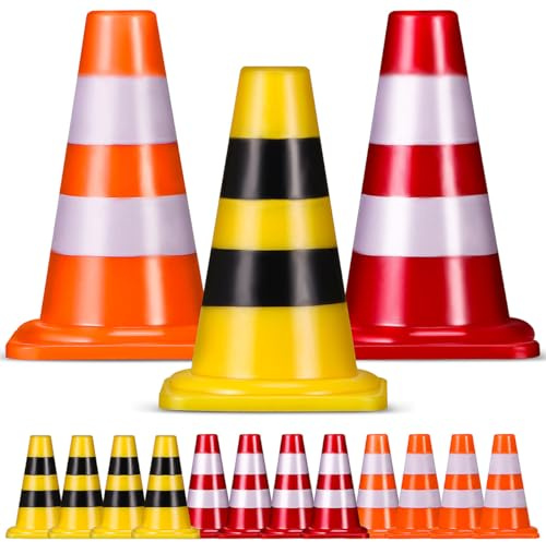 MAGICLULU Mini-Verkehrskegel 15 Stück Kunststoff Verkehrszeichen-Spielzeug Kinder Spielzeug Für Frühe Bildung Straßensperren Und Absperrungen Für Innen- Und Außenbereich