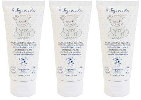 Babycoccole KIT 3 DOLCE CREMA INVERNO Idrata Protegge da freddo e vento la pelle dei bambini. Ingredienti naturali. Contrasta Rossori e Screpolature, Ideale per Pelle Sensibile. 3X75ml