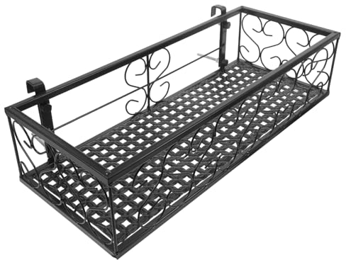 Toddmomy 1stk Blumenkasten Halterungen Balkon Blumen Balkon Metall Halterung Pflanztopf Balkon Korb Halterung Blumen Balkon Hängen Wandgitter Pflanzen Blumentopf Rack Schmiedeeisen