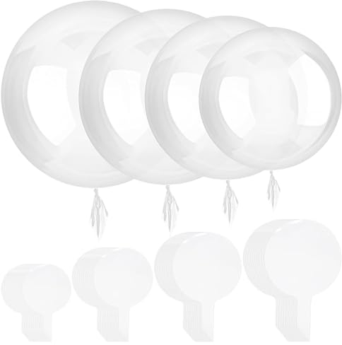 Kiuiom 20PC Palloncini Bolla, Lattice, Riempire Bobo, Elio, Trasparenti - Per Feste, Matrimoni, Compleanni, Battesimi, Festival, Eventi Decorazioni