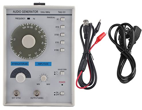 YWBL-WH Generador 10Hz-1MHz con Baja Frecuencia, Control de Salida 0-60dB para Línea de Producción, Aficionados, Mantenimiento (Enchufe de la UE)