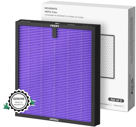 MORENTO 2 Pack HY4866 Genuine Air Purifier Replacement Filter for HY4866 Air Purifier, Multifunction Version