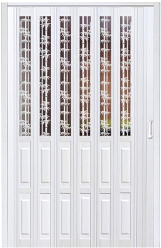 FalttüR Schlafzimmer Raumteiler Akkordeon Türen, PVC Faltbare Schrank Tür Mit Top Track & Handle/Flure Temporäre Schiebetüren Für Einen Raum Privatsphäre, Anpassbar (Color : White, Size : 75x80in(