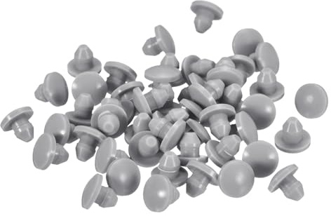 sourcing map 50Pcs Silicone Plugs, Rubber Round Snap in Locking Hole Plugs for 3.5-4mm Hole, Hole Stoppers Waterproof Hole Plug for Metal Tube, Furniture End Caps Inserts, Grey