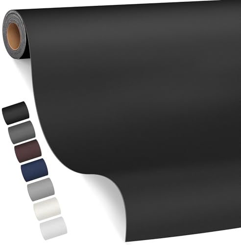 Leder kunstleder selbstklebend, 80 x 200cm leder reparatur set für Möbel, Sofa, Autositze, Taschen, Leder Reparatur und Renovierung(Glatt Schwarz)