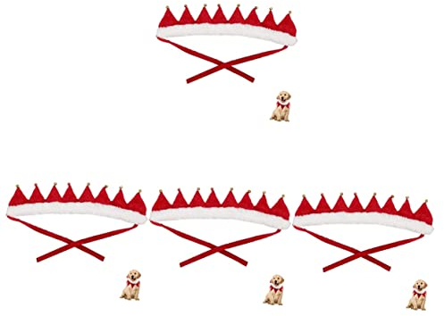 BESPORTBLE 4stücke Weihnachtliches Hundehalsband Mit Glöckchen Verstellbares Und Atmungsaktives Für Hunde Und Perfektes Accessoire Für Festliche Anlässe Und Tierpartys