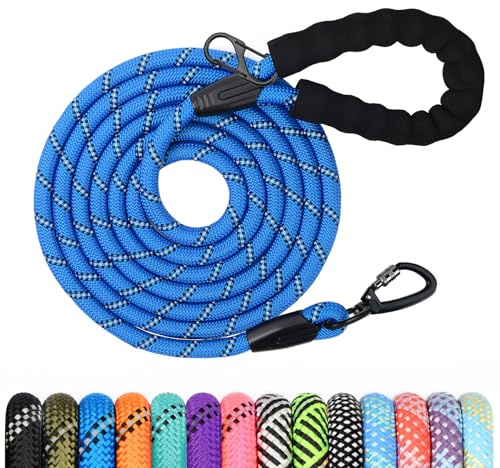 Hundeleine, 1,2 m/1,5 m/2 m/3 m/5 m/10 m/20 m/30 m, mit gepolstertem Robuste Hundeleine, geeignet für das Training und Spazierengehen kleine mittelgroßer und Hunde Abschließbarer Karabine