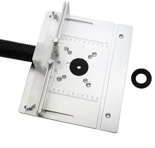 JDQTPOET Router Table Insert Plate,Router Table Insert Plate, Aluminum Alloy Small Router Table Insert Plate Milling Flip Board With Backrest Silve