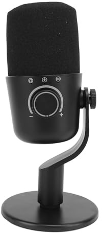 Jectse Micro à Condensateur USB avec Lumières Dynamiques, Son Cristallin pour PC de Jeu avec Puce HiFi – Effets D'éclairage Dynamiques, Contrôle Facile du Volume, Réglage de la Lumière