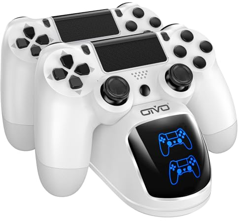 OIVO P4 Controller Ladestation, P 4 Controller Ladestation mit 1,8 Stunden Ladechip, P4 Charger Dock Staion, Controller Ladegerät für Sony P 4/Pro/Slim Controller Weiß