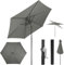 WOLTU Somrilla de Jardin Ø300 cm, Parasol Grande con Manivela y Mecanismo de Inclinación, Parasol Anti UV para Playa Terraza Piscina Mercado y Patio, Gris Oscuro