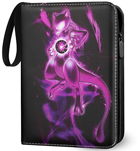 Karten Sammelalbum,Sammelkarten Album für Pokemon Karten 4-Pocket,400 Taschen,wasserdichte PU-Oberfläche Album Buch,50 Pcs Seiten