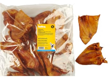 Boomy - Merienda para perros - Orejas de cerdo – Snack de carne seca 100% natural – Merienda masticable para perros – 25 unidades