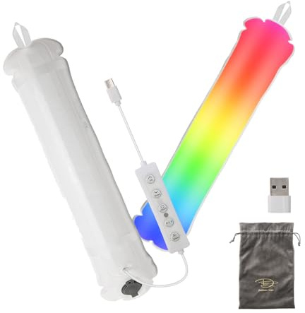 Liwankaqi Inflatable Light,10W Tube Light with 5 Colors + RGB LED Video Light a Type-C Port and Comes with USB-A,Led Video Lights for Photography Live Streaming