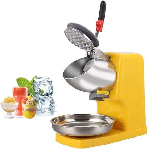 Commercial Ice Crusher Shaver 220 lb/hr - 8-Blade Stainless Steel Electric with Splash Proof Design 110V/220V for Home & Commercial Use