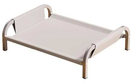 JAYIOLA Cama Elevada para Mascotas, Cama Refrescante, Cama para Perros, Cama para Gatos, Lugar de Descanso con Funda Extraíble sobre Marco Portátil para, Gris, M