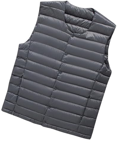 Chaleco Acolchado Para Hombre, Chalecos Exteriores Para Hombre Con Bolsillos Y Cremallera Cálido Invierno Chaqueta Sin Mangas Clásica Cuello Alto Chaleco De Plumas Para Actividades Al Aire Libre