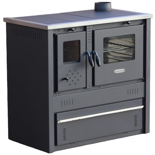 CELIMIKA ECO Cuisinière à Bois A+ 10 KW poêle à Bois avec Four Evacuation Droite Ø120 mm