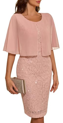 Hochzeitsgast-Schal-Kleid Elegantes festliches Cocktail Spitzen Pailletten