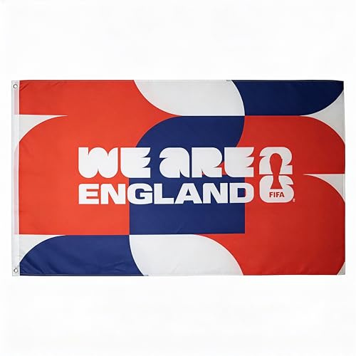Hy-Pro offiziell lizenzierte FIFA Fußball-Weltmeisterschaft 2026 Flagge im Format 5 ft x 3 ft für England/Deutschland/Frankreich/Spanien/Italien/Schottland – Banner für Nationalmannschafts-Fans