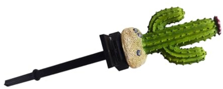 HEMOTON Lampe Solaire Cactus Décorative pour Jardin et Pelouse, en Résine et Plastique Vert, Facile à Installer, Éclairage Permanent pour Mur et Fenêtre Extérieur