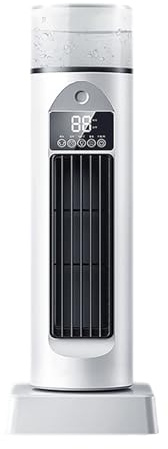 Refroidisseur d'Air Silencieux pour Chambre, Ventilateur de Climatisation, Refroidissement par Brume Froide, Avec Réservoir D'eau, Minuterie et Télécommande, pour Chambre, Bureau (Blanc)