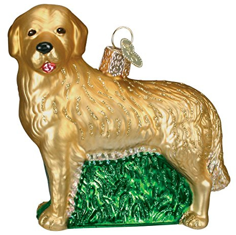 Old World Christmas Golden Retriever Glass Blown Ornament for Christmas Tree, Handcrafted Holiday Decoration, Dog Collection