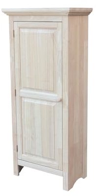 Single Jelly Cabinet, Solid Parawood Construction, 22.8W x 12.5D x 51H, Easy Assembly, Kitchen Pantry Storage Cabinet
