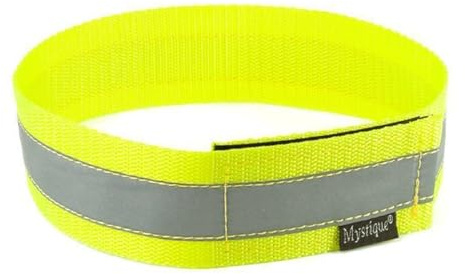 Mystique Signalhalsband mit Klettverschluss Reflexhalsband 50cm Neon gelb