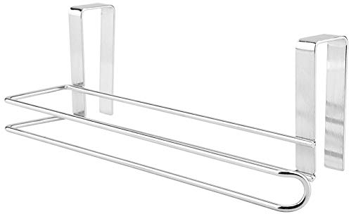 TOPINCN Kitchen Roll Dispenser Stainless Steel Kitchen Over Door Roll Paper Holder Paper Under Cupboard Unit Shelf Towel Rack Hanger