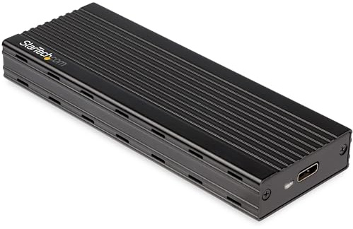 StarTech Caja M.2 NVMe para SSD, USB-C 10Gbps, 1GB/s, Aluminio (M2E1BMU31C) | Compatible con UASP y PCIe 3.0, Ventilación para disipación del calor, Ideal para copia de seguridad