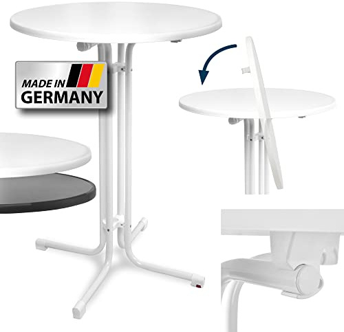 Beautissu Mesa de Bar Alta Plegable de Bistro Exterior Redonda nivelable