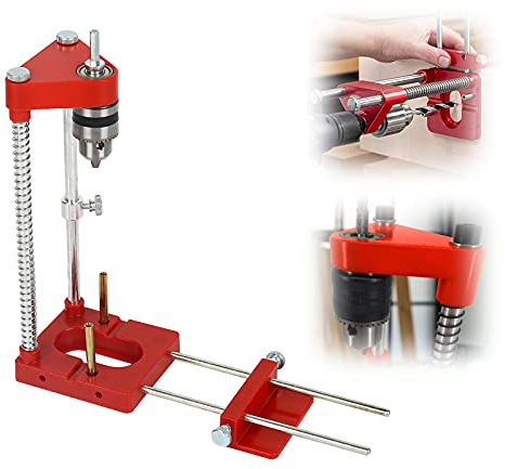 Adjustable Woodworking Drill Locator, Aluminium Punch Locator Drill Template Guide, Einstellbarer Locher Locator für die Montage von Griffen und die Herstellung Von Küchenschranktüren (Rot)