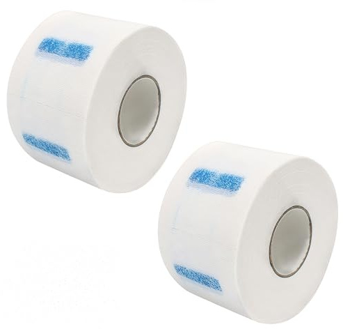 QUUPY 2 Rolle Einweg-Friseurpapier-Halsstreifen Friseurkragen Stretchy Neck Covering Papierhandtuch für Friseure und Barbiere oder den Haushalt