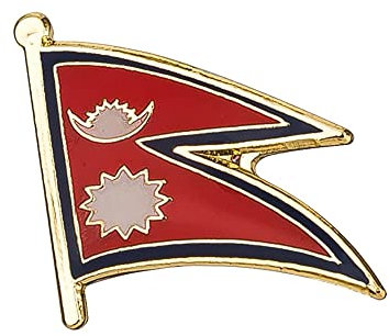 Nepal Country Enamel National Flag Lapel Metal Pin Badge – Unique Triangle Flag Brooch 1.9 x 1.6 cm – Nepali Heritage and Cultural Symbol