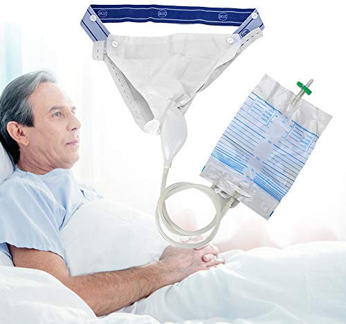 LMEILI Incontinencia urinaria para Hombres Mayores, Mujeres, Bolsas colectoras de orina de Silicona, urinario de Silicona con Bolsas para catéter de orina, Bolsa para orinar