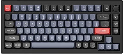 Keychron Q1 QMK Mechanische Tastatur, personalisierbar, Version 2 Tasten, komplett montiert, Schwarz, Carbon A Gateron G Pro, Braun